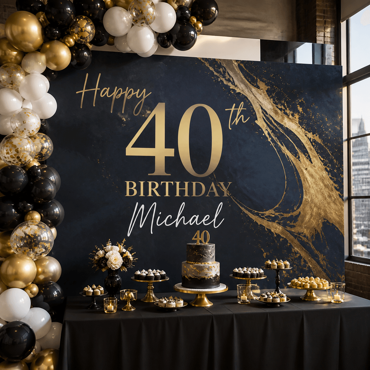Birthday Backdrops photorealistic celebration product mockup 1