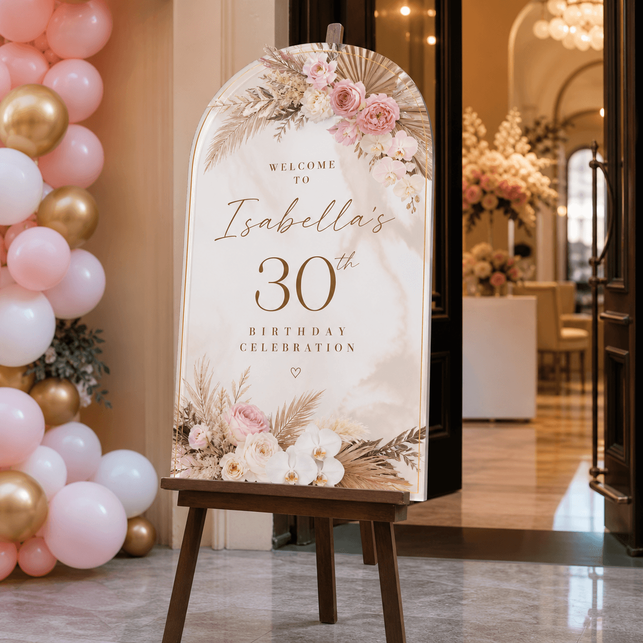 Birthday Welcome Signs photorealistic celebration product mockup 1
