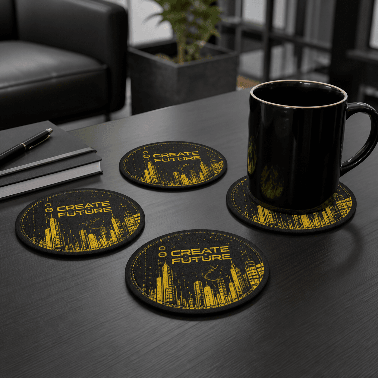 Custom Fabric Coasters photorealistic promotional product mockup 1