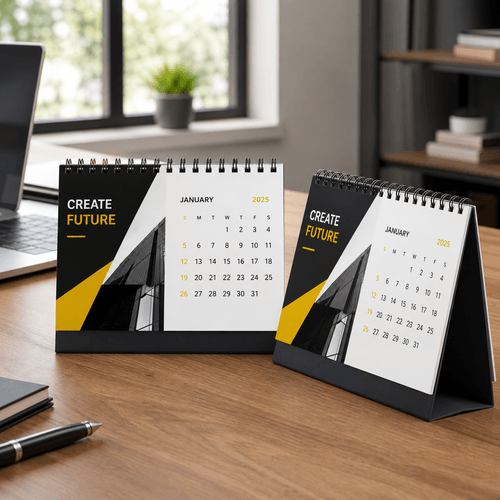 Desk Calendars photorealistic product mockup