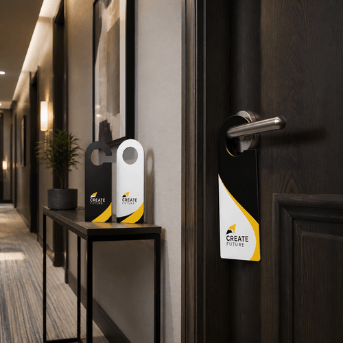 Door Hangers photorealistic product mockup