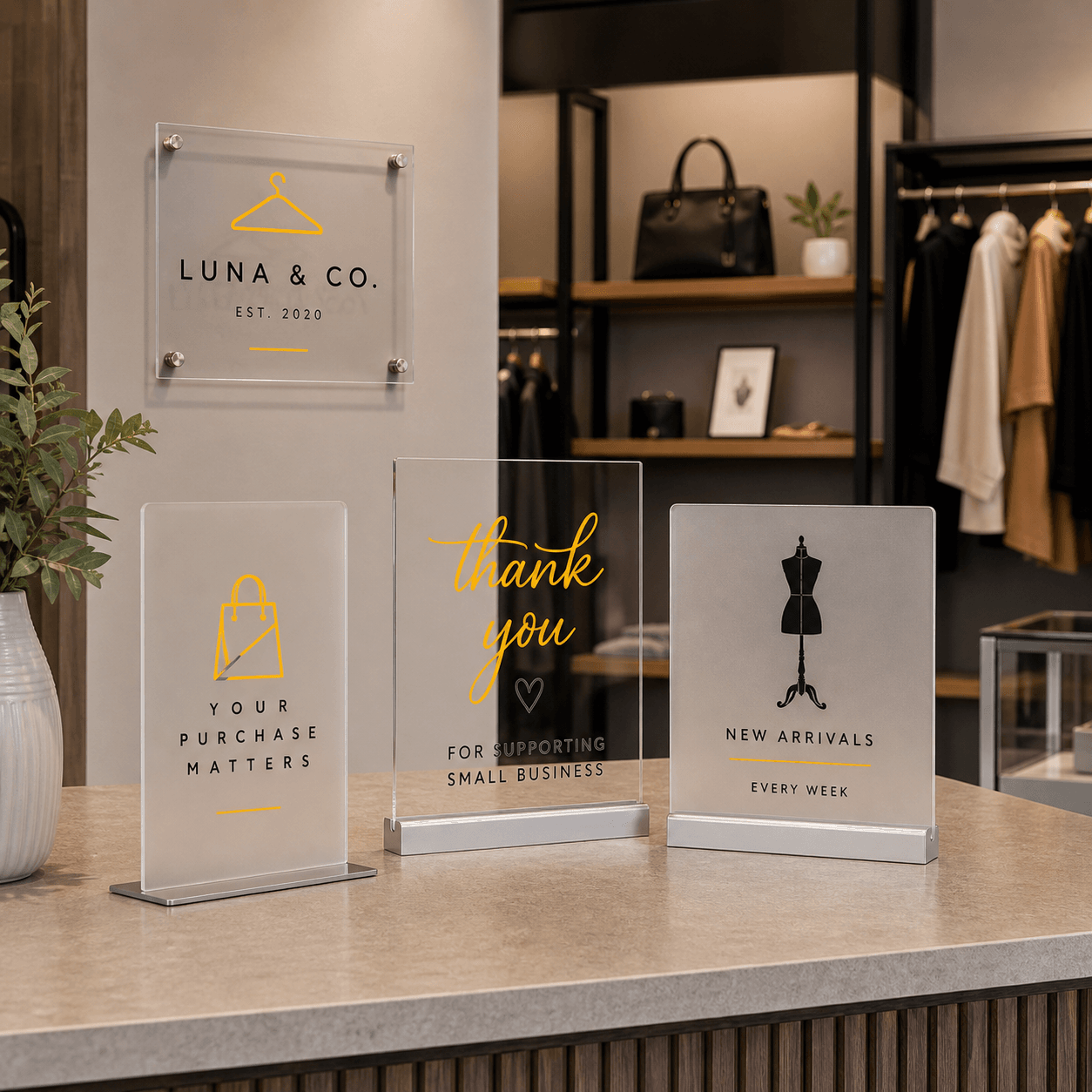 Custom Acrylic Signs realistic product mockup 1