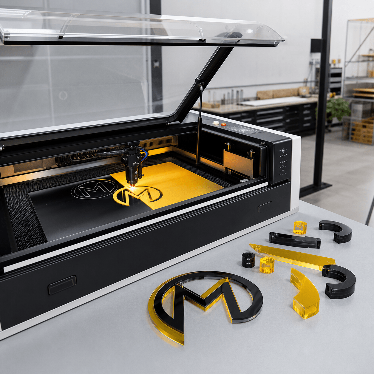 Laser Cut Acrylic realistic product mockup 1