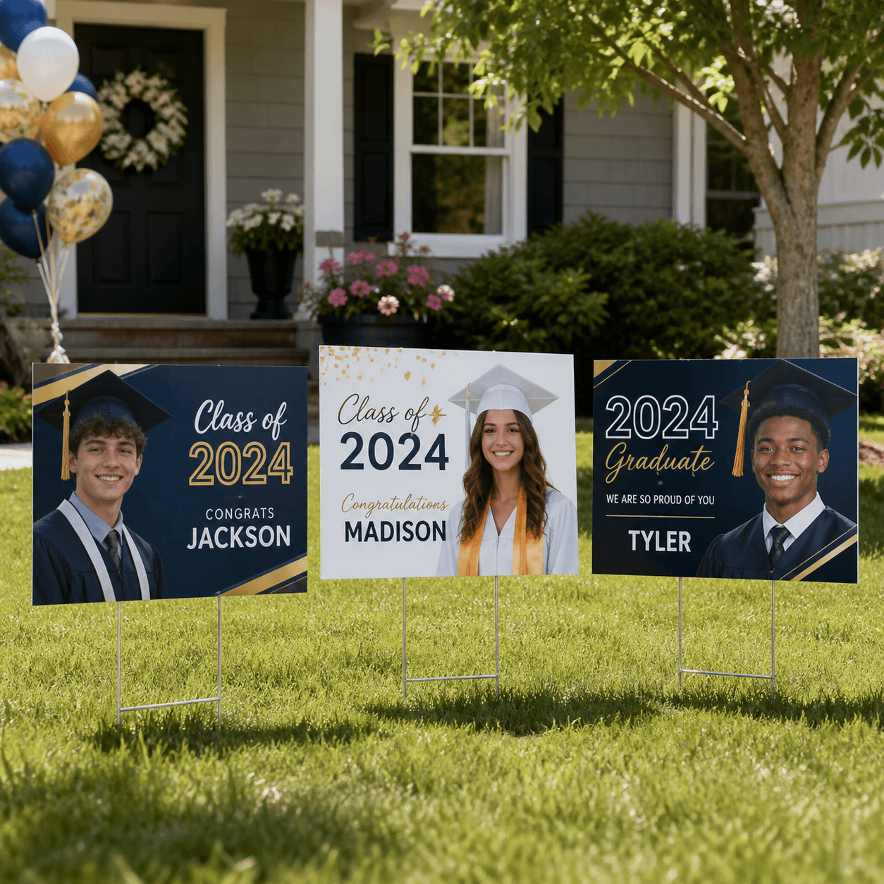 Graduation Yard Signs photorealistic product mockup 1