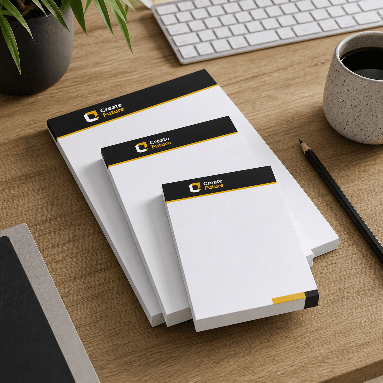 Custom Notepads photorealistic product mockup 1