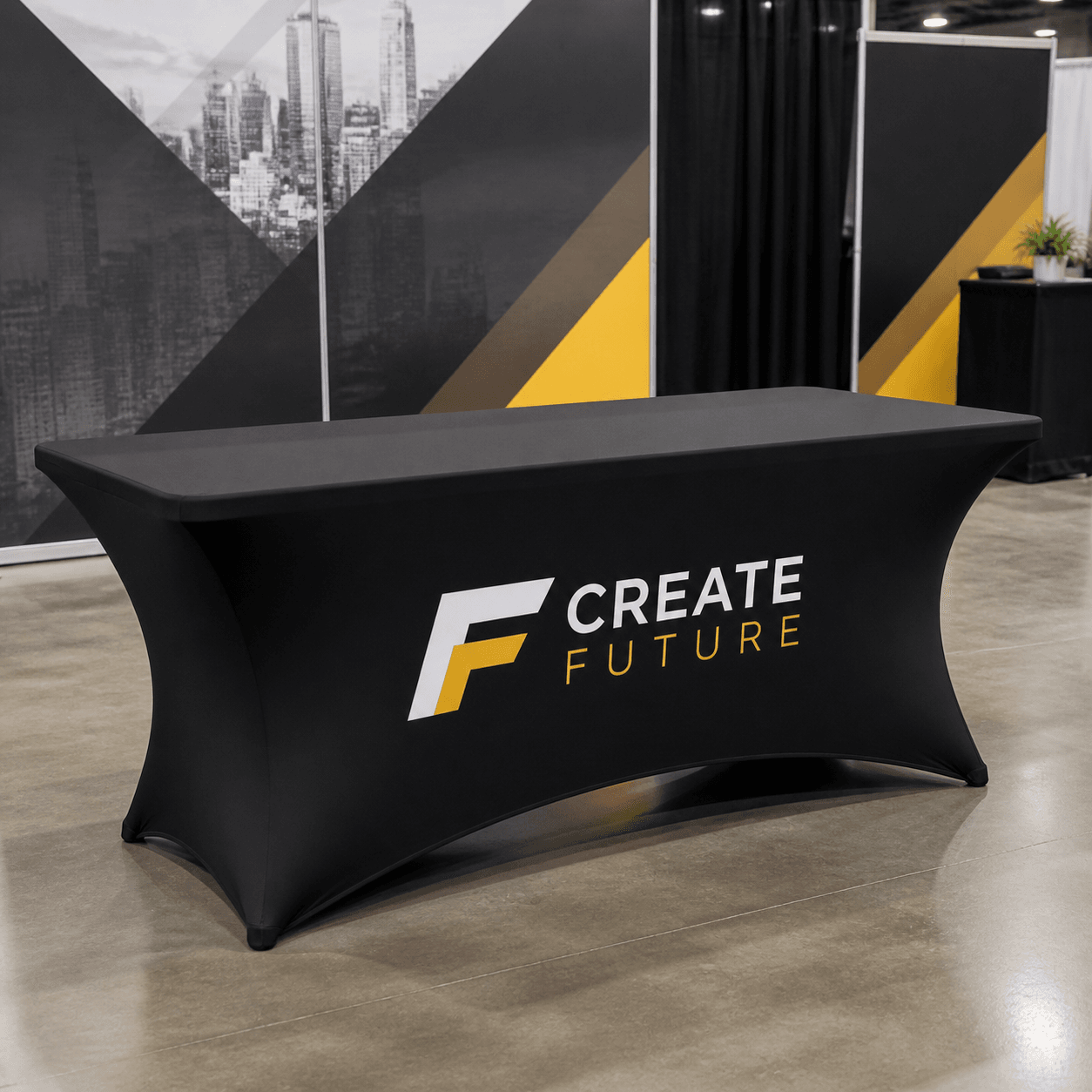 Stretch Table Covers photorealistic trade show product mockup 1