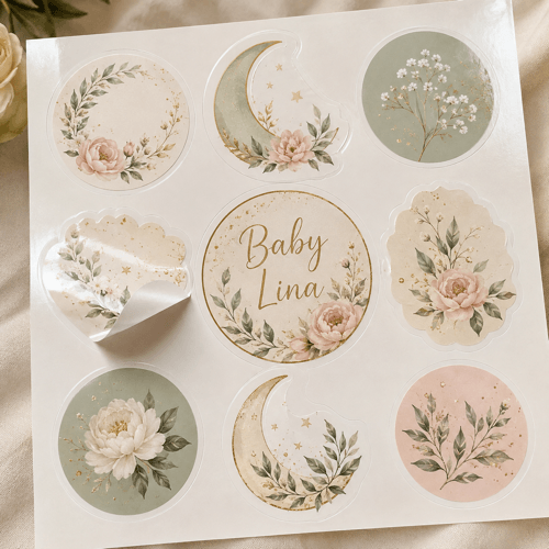 baby shower stickers — hero