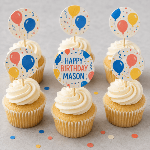 birthday cupcake toppers — hero