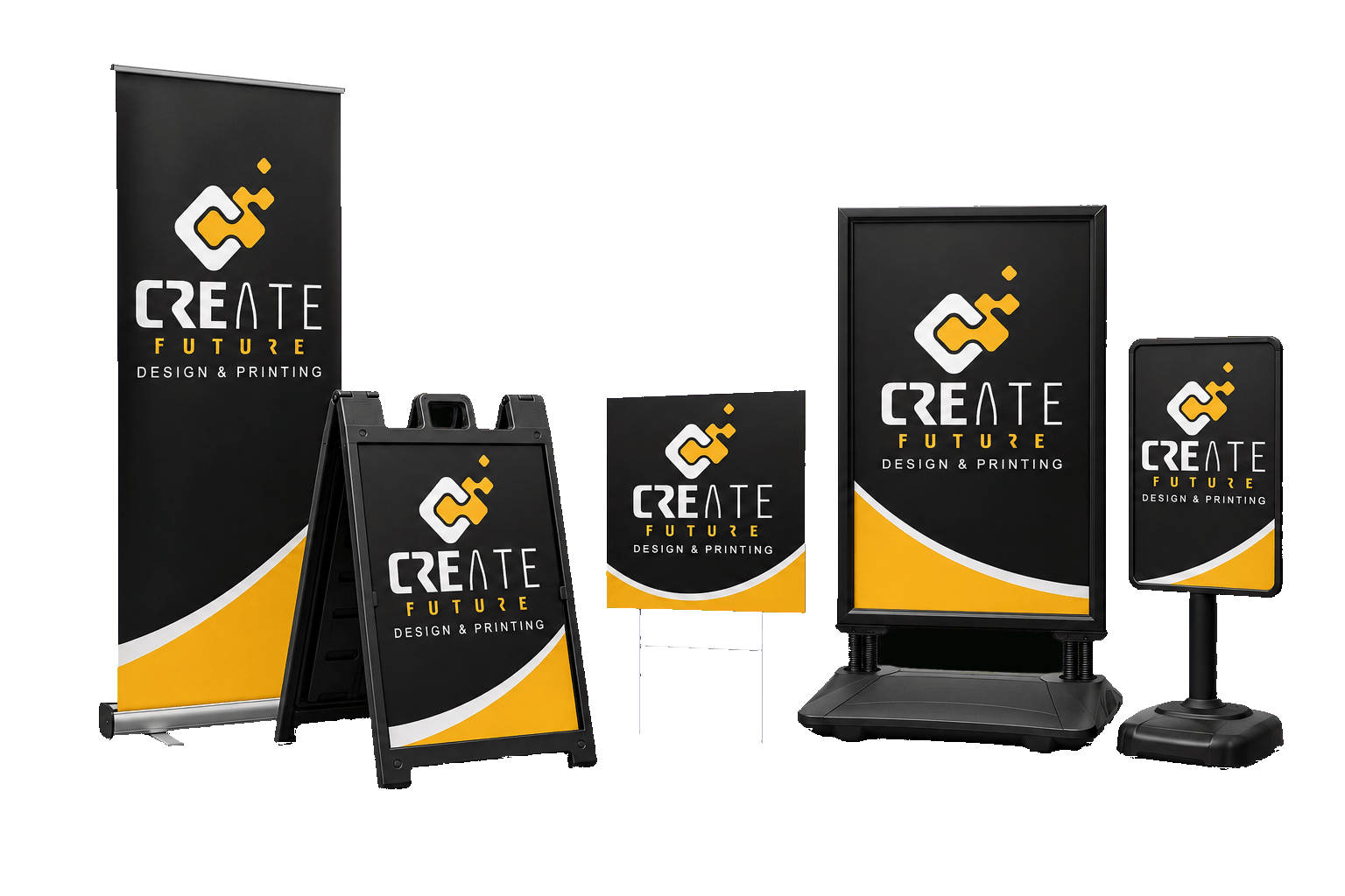 Signs & Displays product mockups