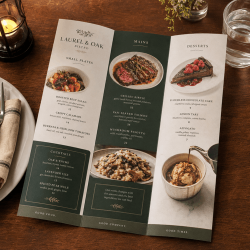 menu printing — hero