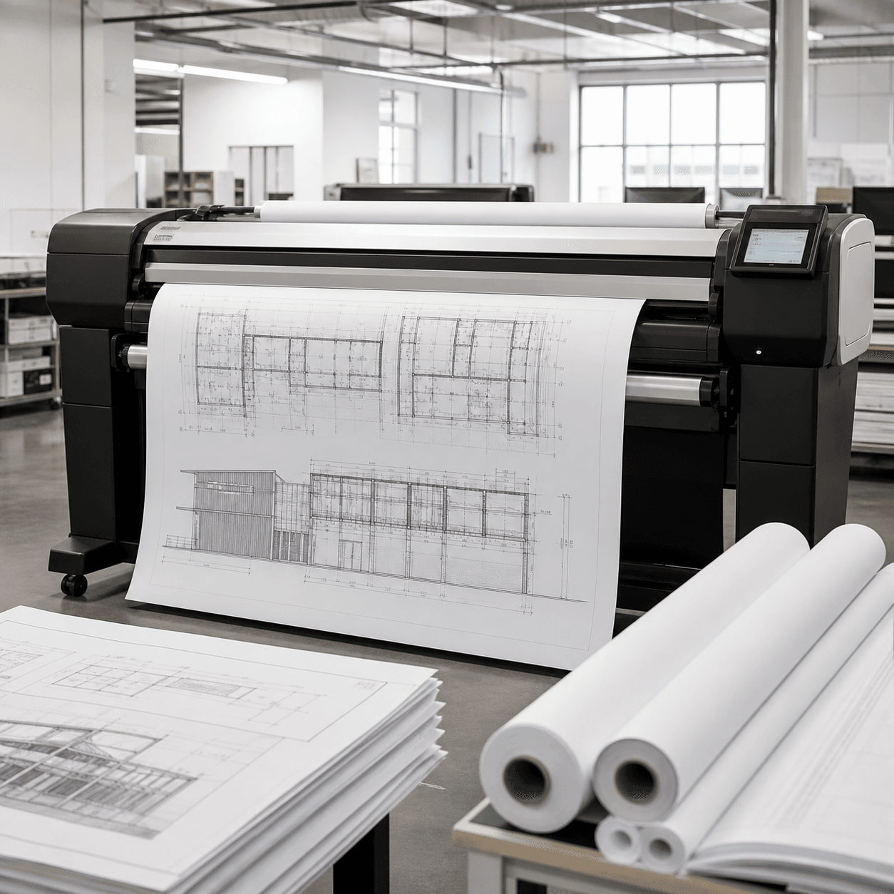 Large Format Drawing Printing realistic product mockup 1