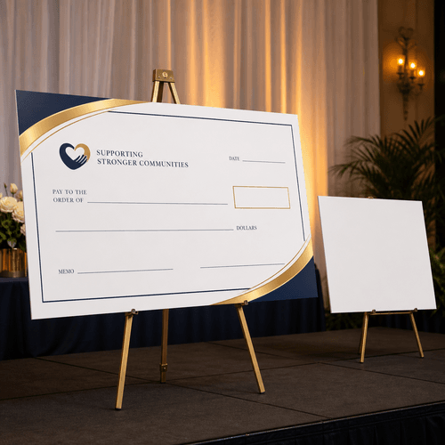 Same-Day Oversized Cheques photorealistic product mockup