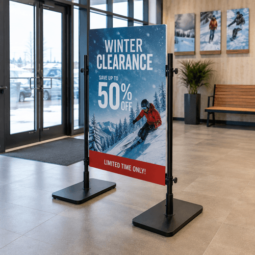 Double-Sided Floor Sign Holders — hero