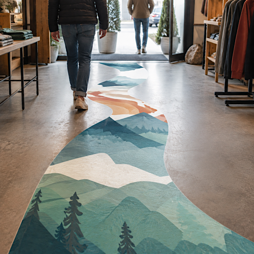 Floor graphics retail installation hero