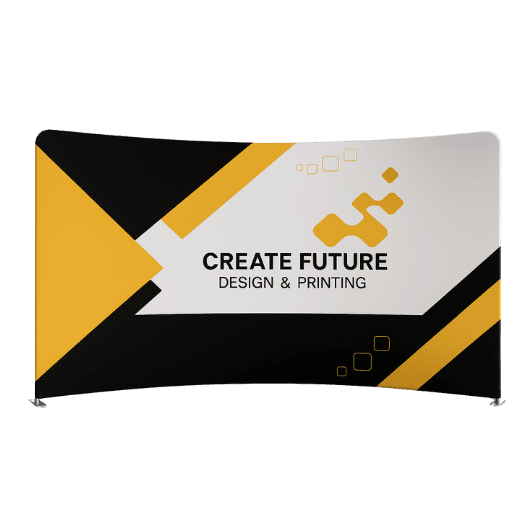 20ft Curve Tension Fabric Display 1 20ft Curve Tension Fabric Display